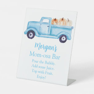 Blue Boy Pumpkin Baby Shower Mama-osa Bar Sockelschild