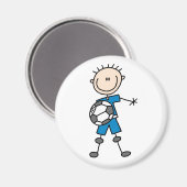 Blue Boy Soccer Player Magnet (Vorderseite/Rückseite)