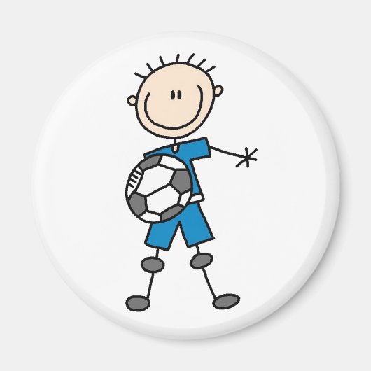 Blue Boy Soccer Player Magnet (Vorne)