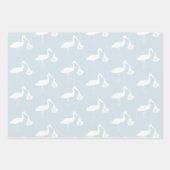 Blue Boy Stork Baby Dusche Packpapier Blätter (Vorderseite)