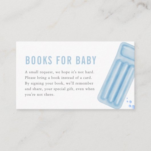 Blue Boy Summer Pool Party Books for Baby Card Begleitkarte (Vorderseite)