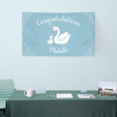 Blue Boy Swan Baby Dusche Banner (Messeveranstaltung)