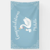 Blue Boy Swan Baby Dusche Banner (Vertikal)