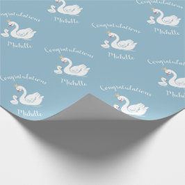 Blue Boy Swan Baby Dusche Geschenkpapier