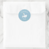 Blue Boy Swan Baby Dusche Runder Aufkleber (Tasche)