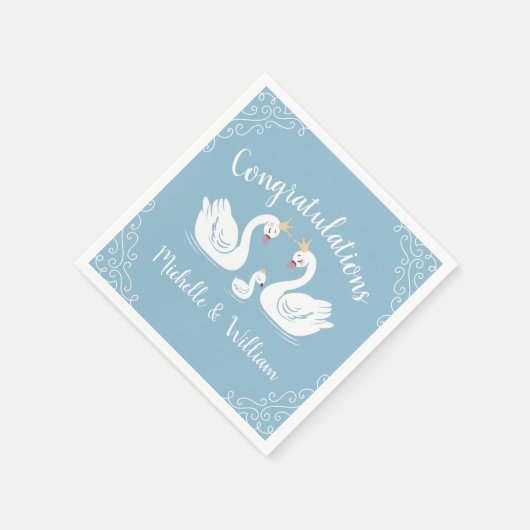 Blue Boy Swan Baby Dusche Serviette (Ecke)