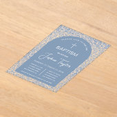 Blue Boy Taufe Arch Floral Muster Christening Acryleinladungen (Ablage )