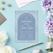 Blue Boy Taufe Arch Floral Muster Christening Acryleinladungen (In Situ (Hochzeit))