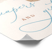 Blue Boy Teddy Bear Baby Duschdiapers & Geschenk Poster (Ecke)