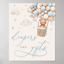 Blue Boy Teddy Bear Baby Duschdiapers & Geschenk