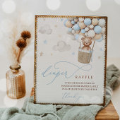 Blue Boy Teddy Bear Baby Dusche Windeln Raffle Sch Poster