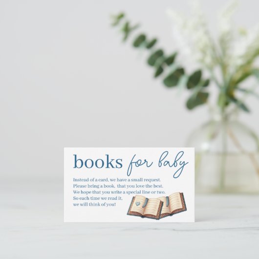 Blue Boy Teddy Bear Books for Baby Shooter Begleitkarte (Stehend Vorderseite)