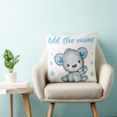 Blue Boy Teddy Bear mit Name Stars Throw Kissen (Stuhl )
