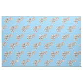 Blue Boy Tennis Player Cartoon Stoff für Kinder (Fat Quarter (45,7 x 55,9 cm))