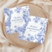 Blue Boy Toile de Jouy Safari Animals Baby Dusche Serviette