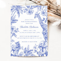 Blue Boy Toile Safari Elegante Baby Dusche