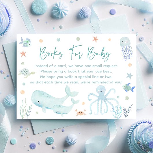 Blue Boy Under Sea Baby Book Request Cards Begleitkarte