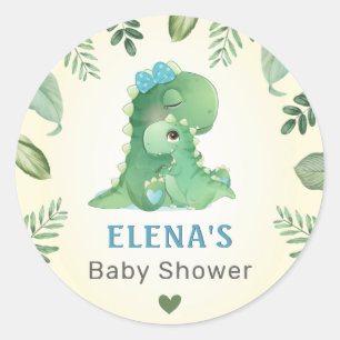 Blue Boy Wild Dinosaur Dino Baby Dusche Sprinkle Runder Aufkleber