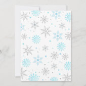 Blue Boy Winter Onederland Snowflake 1. Geburtstag Einladung (Rückseite)