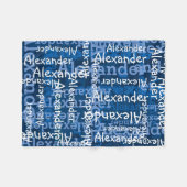 Blue Boy's All-over Name Collage Personalisiert Fleecedecke (Vorderseite (Horizontal))