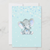 Blue Boys Baby Elephant Baby Dusche Einladung (Rückseite)