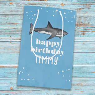 Blue Boys Birthday Party Haie Custom Mittlere Geschenktüte