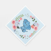 Blue Boy's Elephant Floral Baby Dusche Serviette (Ecke)