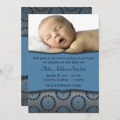 Blue Boys Foto Geburtsankündigung Ankündigung (Vorne/Hinten)