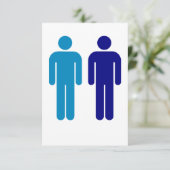 Blue Boys Gay Wedding LGBTQ Dankeskarte (Stehend Vorderseite)