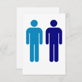 Blue Boys Gay Wedding LGBTQ Dankeskarte (Vorne/Hinten)