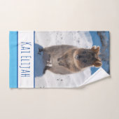 Blue Boys Kids Quokka Beach Personalisiert Handtuch (Handtuch)