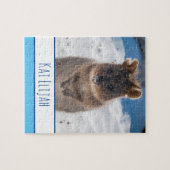 Blue Boys Kids Quokka Beach Personalisiert Puzzle (Horizontal)