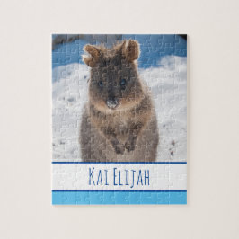 Blue Boys Kids Quokka Beach Personalisiert Puzzle