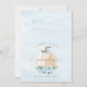 Blue Boys Little Pumpkin Floral Baby Dusche Einladung (Rückseite)