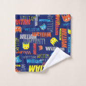 Blue Boys nennen pixel Alien Grafik William Handtü Badhandtuch Set (Waschlappen)