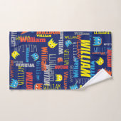 Blue Boys nennen pixel Alien Grafik William Handtü Badhandtuch Set (Handtuch)