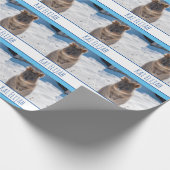 Blue Boys Personalisiert Quokka am Strand Geschenkpapier (Ecke)