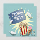 Blue Boys Sleepover Pajama Party Einladung (Vorne/Hinten)