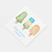 Blue Boys Summer Popsiday Party Serviette (Ecke)