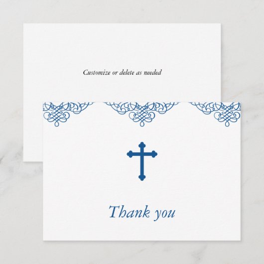 Blue Boys Taufe/Christening Danke (Vorne/Hinten)