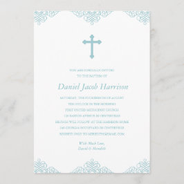 Blue Boys Taufe/Christening Einladung