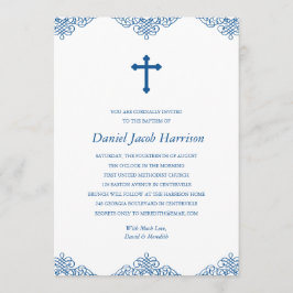 Blue Boys Taufe/Christening Einladung