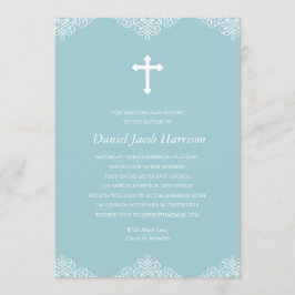 Blue Boys Taufe/Christening Einladung