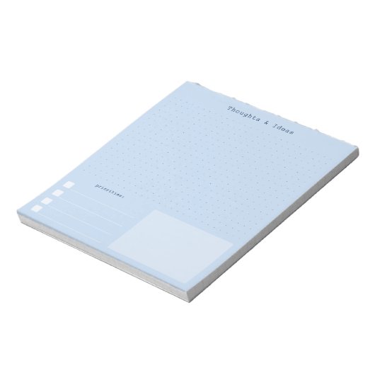 Blue Brain Dump Notepad, Retro Writer aesthetic Notizblock (Rotiert)