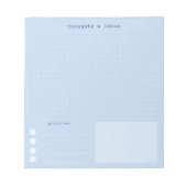 Blue Brain Dump Notepad, Retro Writer aesthetic Notizblock (Vorderseite)