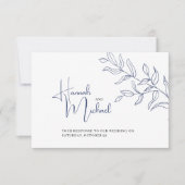 Blue Branch Option Hochzeitsveranstaltung RSVP Kar (Vorderseite)