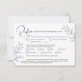 Blue Branch Option Hochzeitsveranstaltung RSVP Kar Karte (Rückseite)