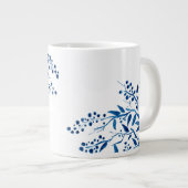 Blue Branches Watercolor Design Jumbo-Tasse (Vorderseite Rechts)