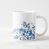 Blue Branches Watercolor Design Jumbo-Tasse (Rechts)
