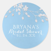 Blue Brautparty Gastgeschenk Runder Aufkleber (Vorderseite)